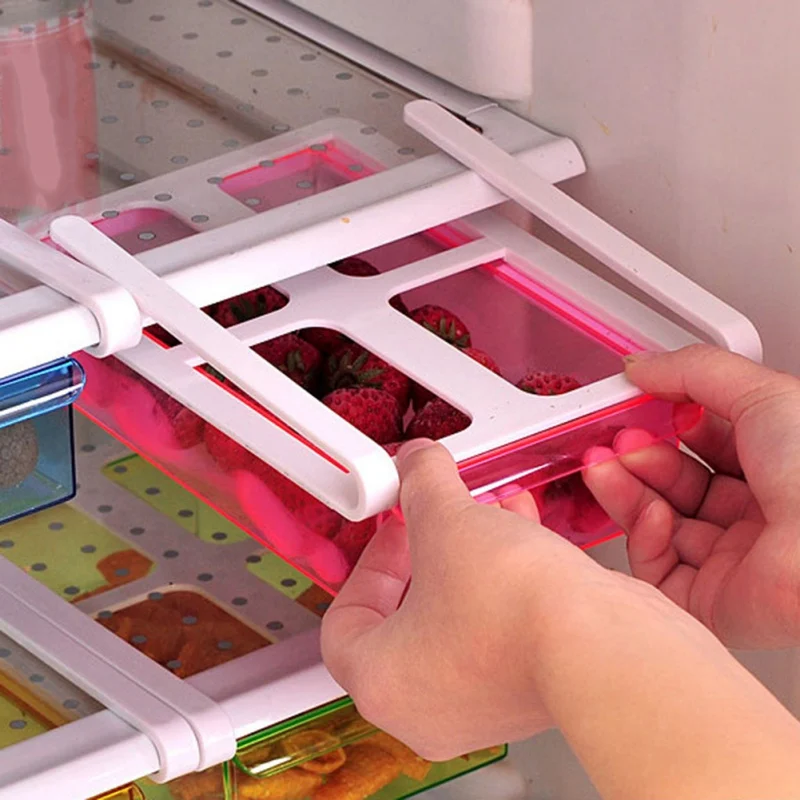 

Multi-function Refrigerator Keeping Fresh Storage Box Partition Layer Storage Rack Drawer Storage Baskets Kitchen Items