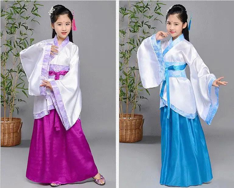 Hanfu древний китайский традиционный костюм для девочек сценическое платье танцев