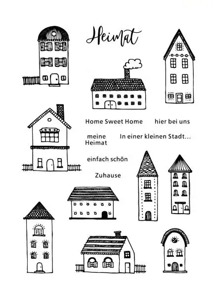 Прозрачные штампы с немецкими надписями для скрапбукинга сделай