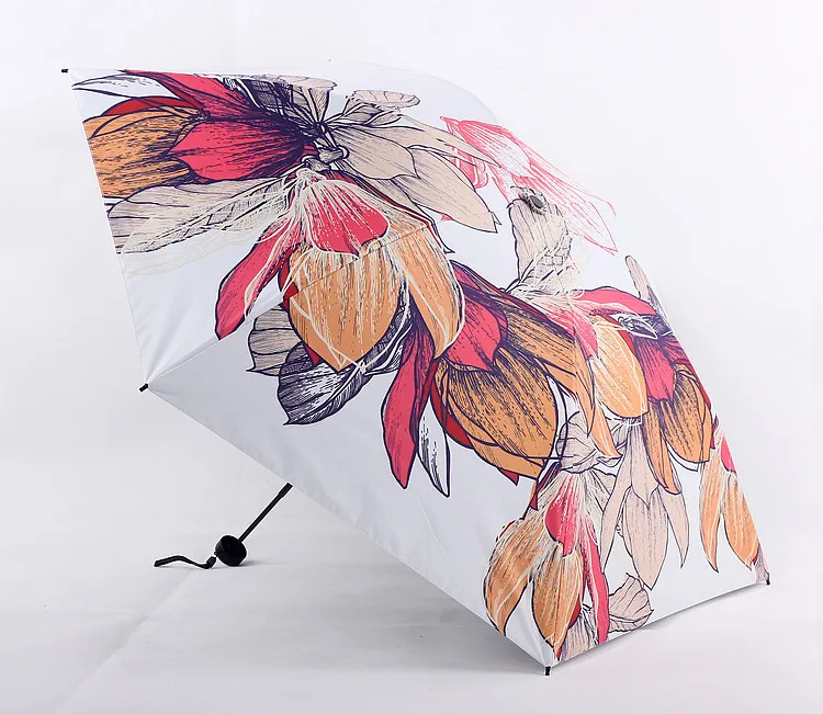 Paraguas ligero con estampado de flores UV, Plegable, impermeable, Plegable, Parapluie, Sombrilla,...