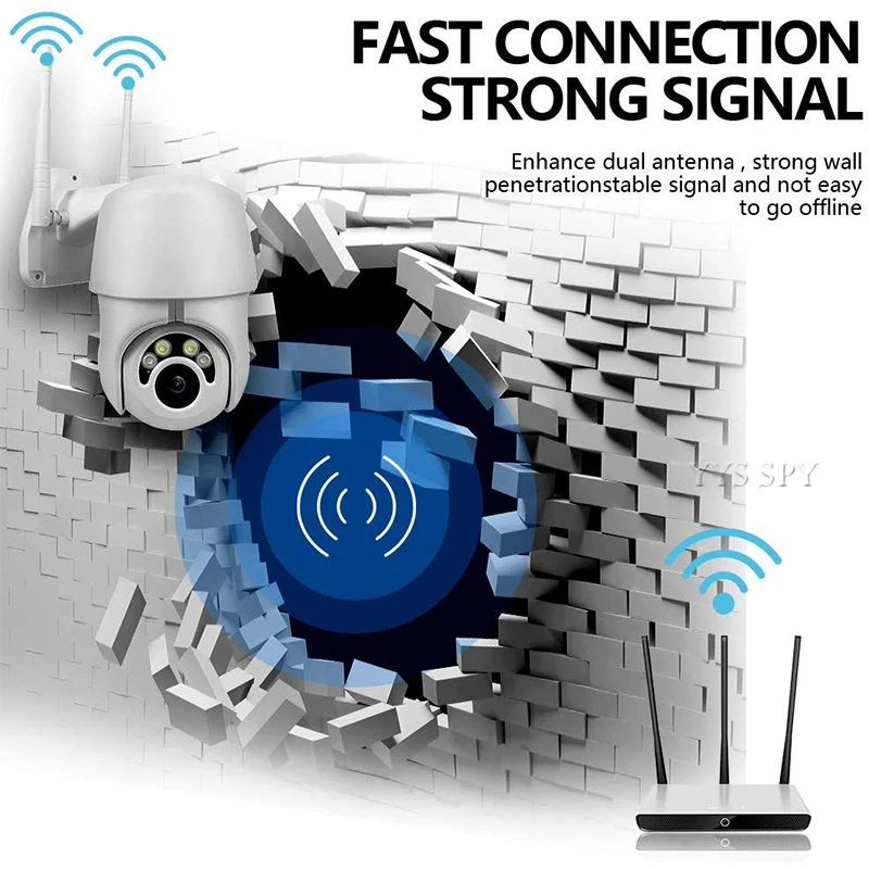 Водонепроницаемая IP сamera Wifi панорамная камера наблюдения с наклоном и зумом 3D 2MP HD