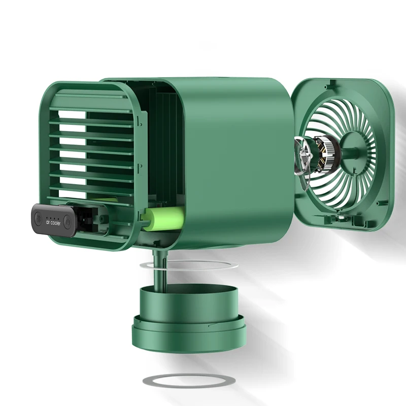 

Air Cooler Fan Mini Desktop Air Conditioner with Night Light Mini USB Water Cooling Fan Humidifier Purifier Multifunction Summer