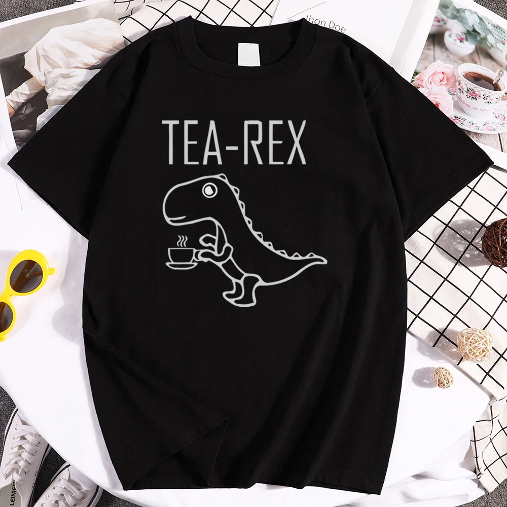 2019 новый дизайн tea rex Мужская футболка Забавный динозавр Юрского периода напиток