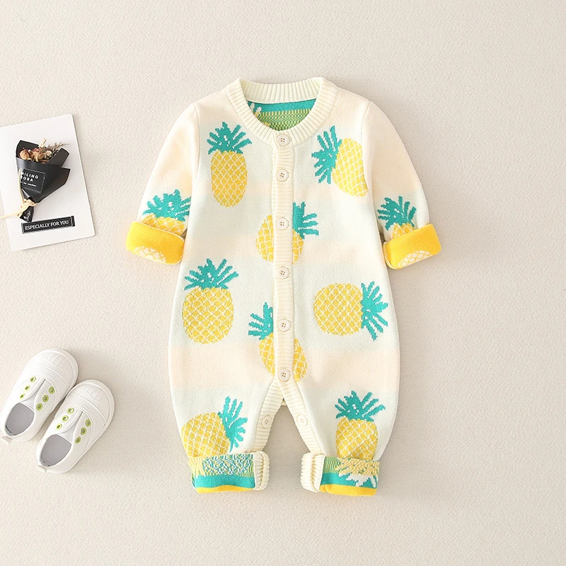 Детский комбинезон рождественские боди из хлопка детский вязаный шерстяной