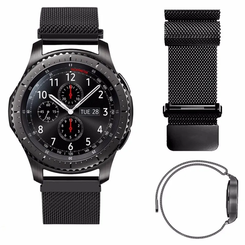 Сменный ремешок для samsung galaxy watch 46 мм из нержавеющей стали Миланская Магнитная застежка gear s3 frontier watch band