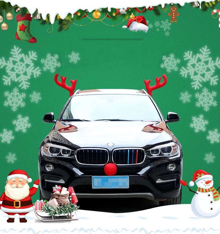 

Светодиодный светильник, Рождественский олень, олень, рога, олень, красный нос, украшение для окон, для дома, вечерние, забавные, Автомобильн...