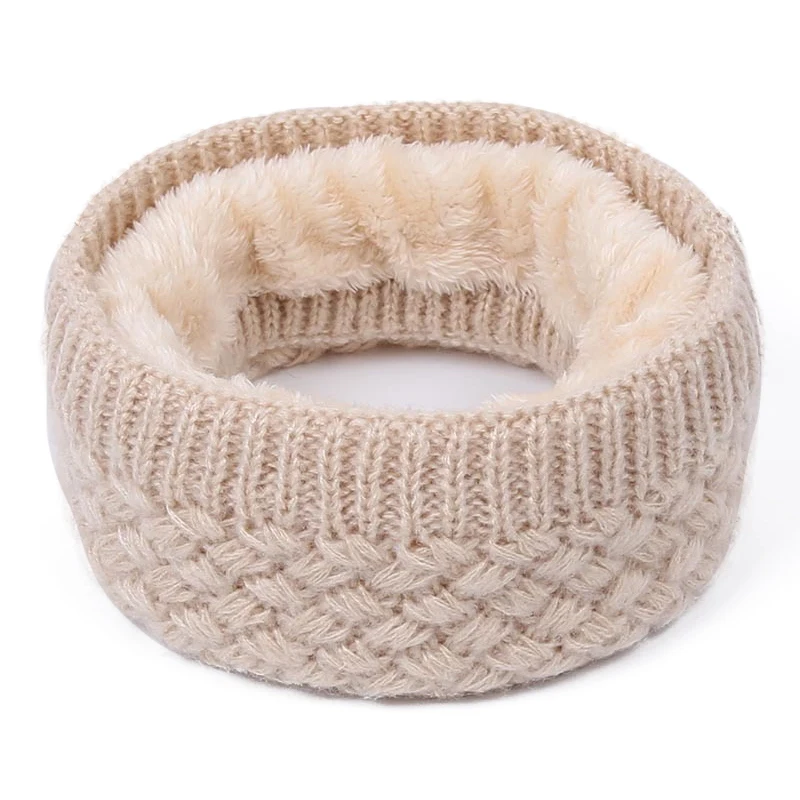 Зимний шейный шарф унисекс теплый шерстяной вязаный бархатный толстый воротник