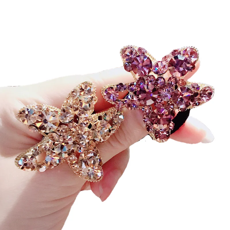 

Full Diamond Alloy Star Elastic Hair Bands For Women Hair Accessories Rubber Band Hair Ring Bee Hair Ties