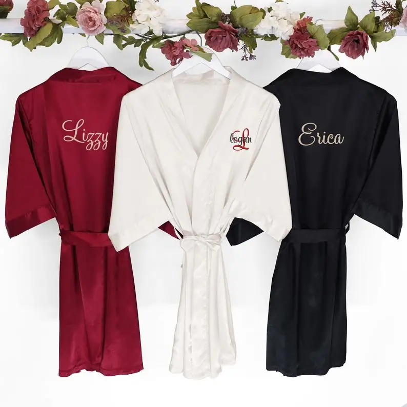 Атласный халат невесты на заказ пижама для индивидуальное Ночное платье матери