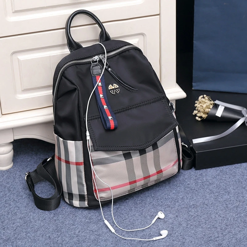 

Женские рюкзаки, новинка 2021, рюкзак из ткани Оксфорд в клетку, Модный повседневный Универсальный дорожный вместительный легкий дорожный рю...