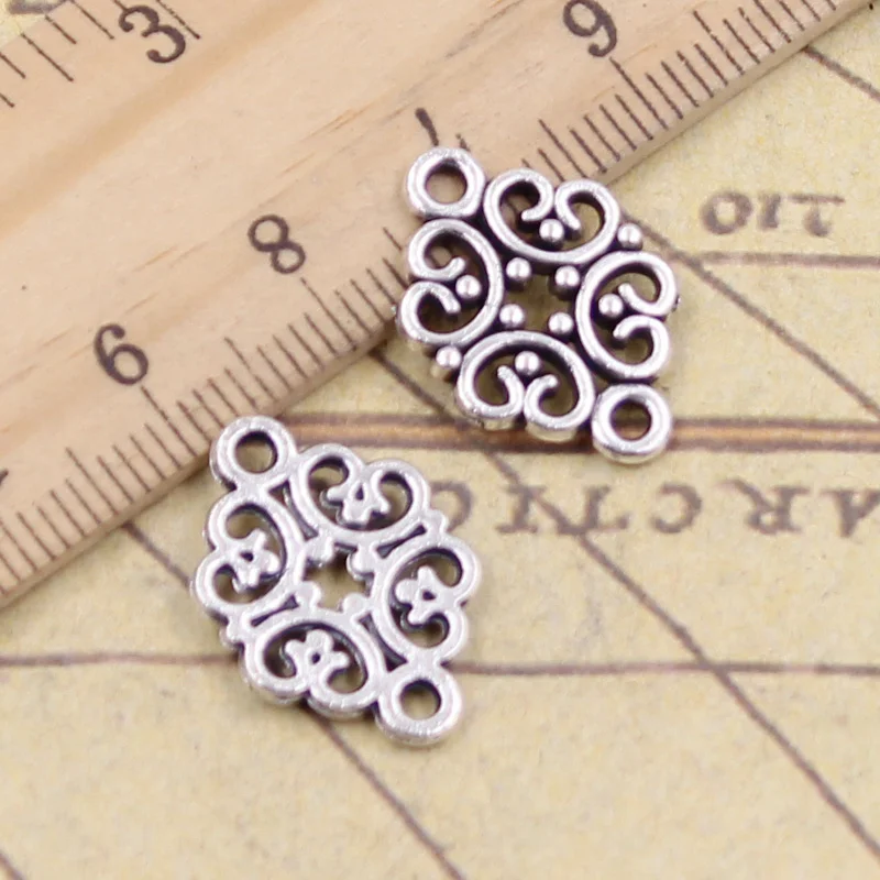 

30pcs Charms Flower Link Connector 20x13mm Tibetan Silver Color Pendants Antique Jewelry Making DIY Handmade Craft