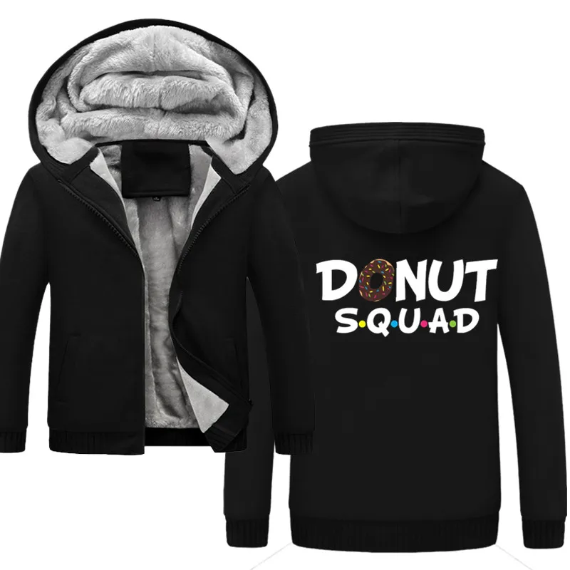 

2020 new Winter donut Printed Men Warm Thicken Hoodies Sweatshirts Graphic Fleeece Jackets Harajuku hoody Coats