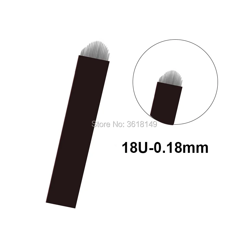 18U 50 шт. Lamina Tebori U 18 микроблейдинг Pin 0,18 мм иглы для татуажа 12 14 12U 16 Перманентный макияж бровей вышивка лезвия ручка - Габаритные размеры: 18U