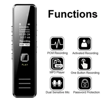 professional voice control smart voice recorder fidelity noise reduction digital record pen dictaphone portable mp3 wma player