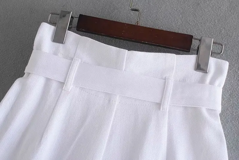 

Toppies High Waist Wide Leg Shorts Woman Paperbag Shorts Fashion Streetwear Buckle Belt