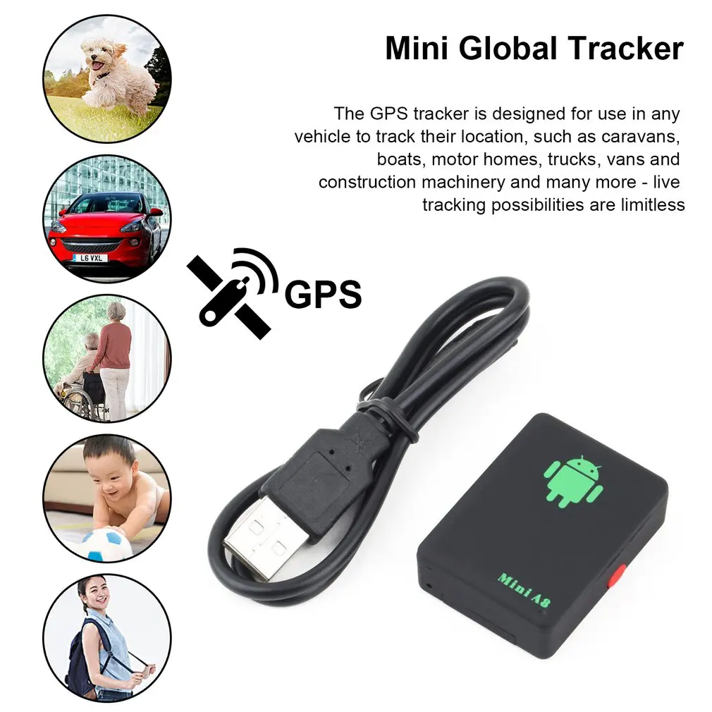 Мини GSM/GPRS трекер A8 с кнопкой SOS отслеживание в реальном времени для автомобилей