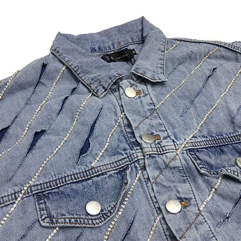 

[EAM] Loose Fit Denim Big Size Pocket Asymmetrical Jacket New Lapel Long Sleeve Women Coat Fashion Spring Autumn 2021 1DD6385