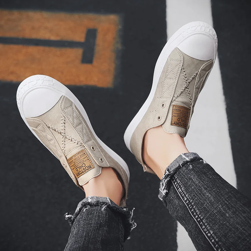 Туфли ленивые мужские из натуральной кожи мягкие повседневные дышащие в