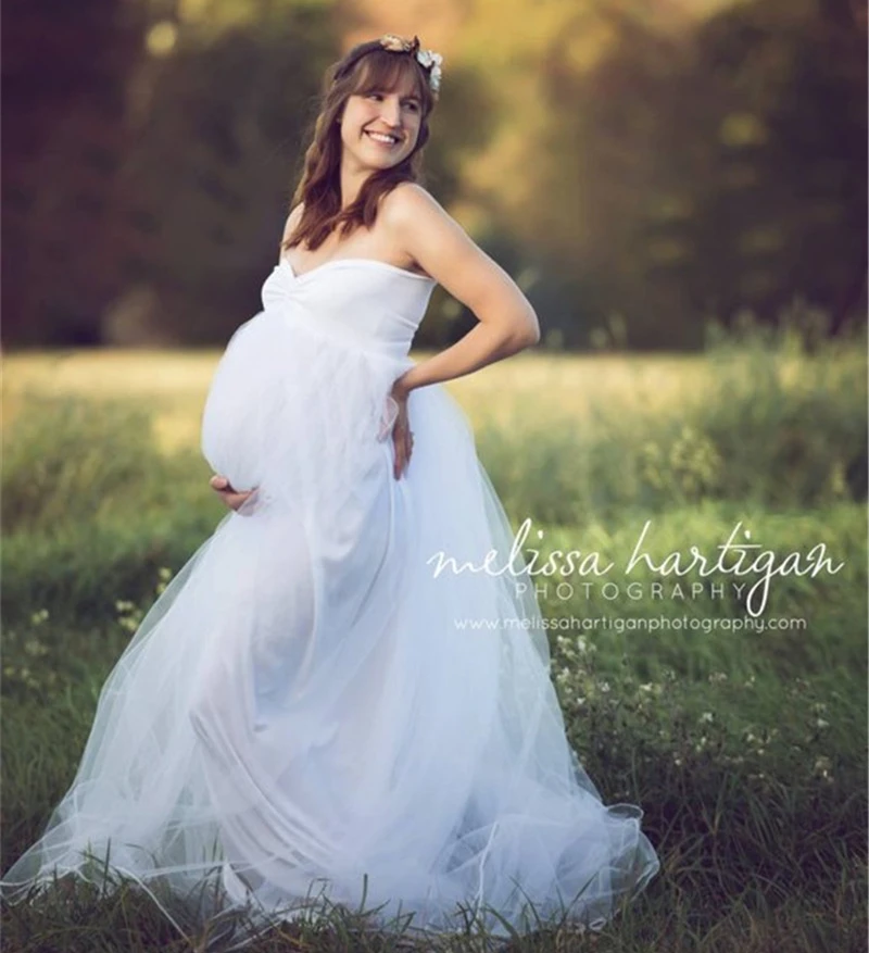 Длинное Тюлевое Платье для фотосессии с милым сердцем беременных платье пачка