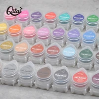 qitai 32 colors multi colored water drop inkpad set glitter effect for scrapbooking rubber stamps ink pad template coloring