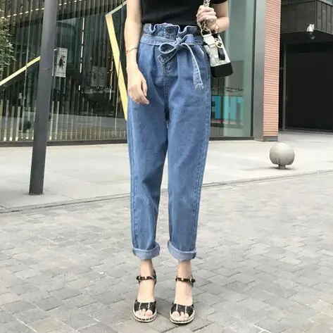 2020 джинсы женские джинсовые штаны шаровары брюки Pantalon Mujer Высокая Талия DF220|Брюки|