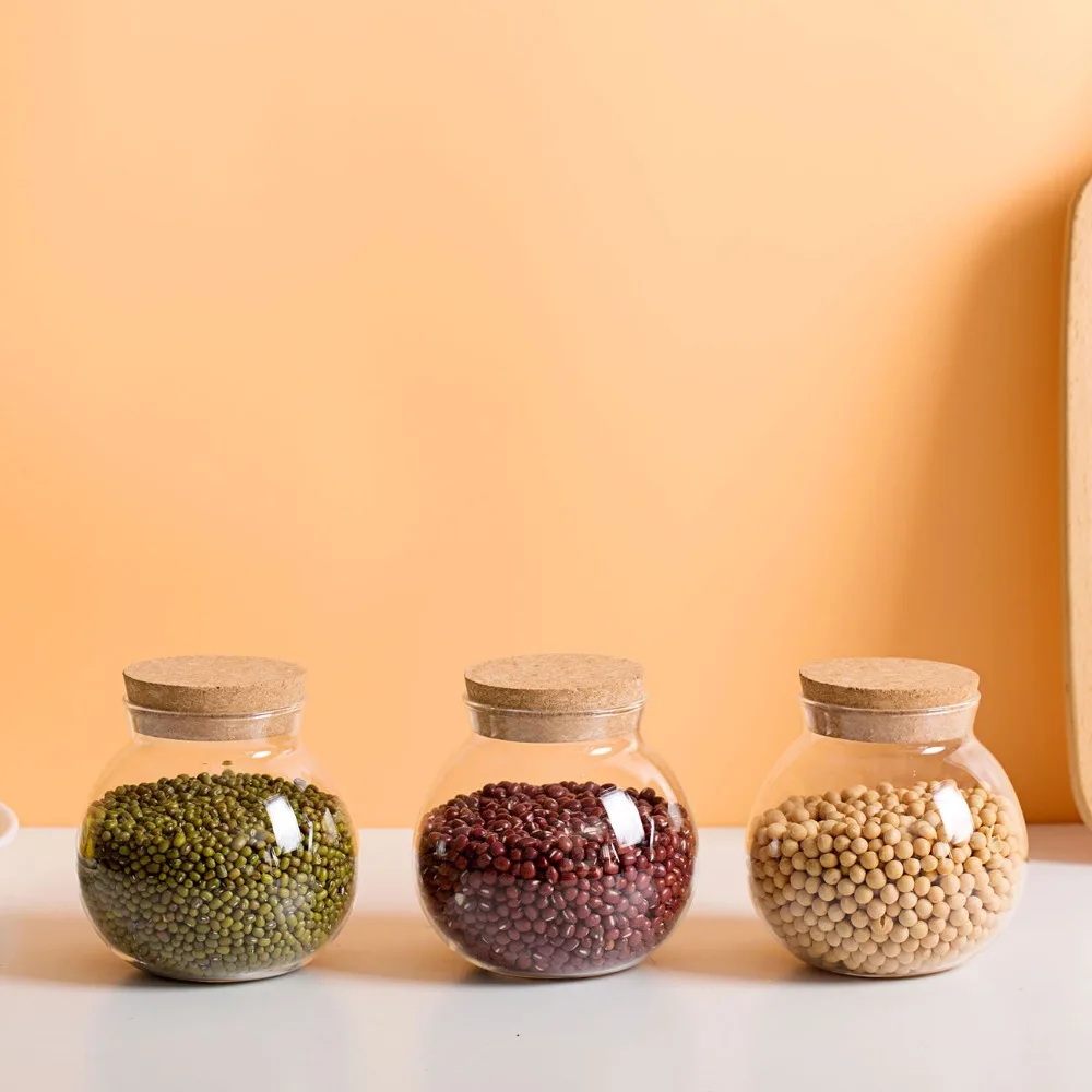 Прозрачная стеклянная банка для хранения пищевых продуктов с герметичным