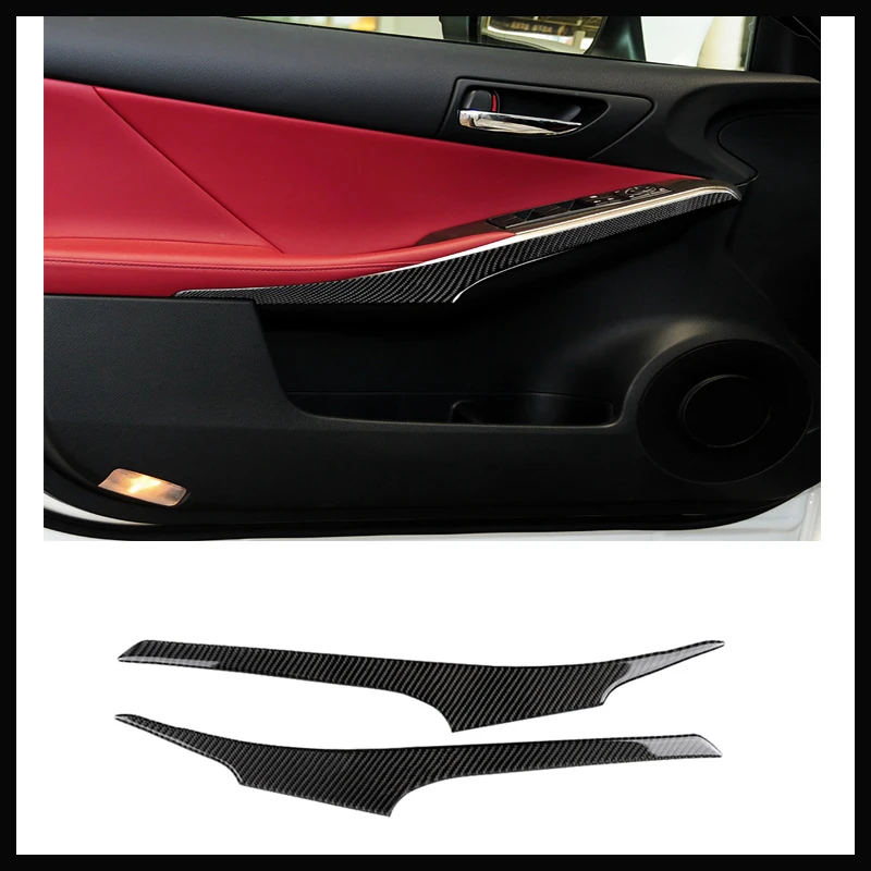 Car Door armrest trim decoration cover sticker for Lexus IS250 2013-2019 modified carbon fiber interior sticker car styling 2pcs