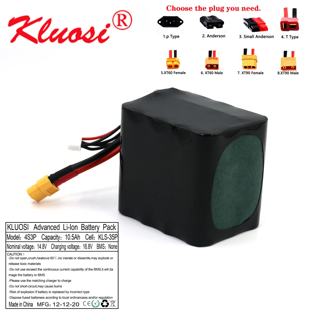KLUOSI 14 8 V 10.5Ah 10Ah 4S3P 16 ионно литиевая Батарея высокое Ёмкость Бла (беспилотный