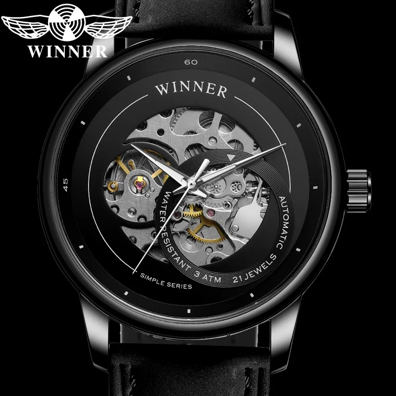 Часы наручные WINNER Мужские механические брендовые Роскошные модные в стиле