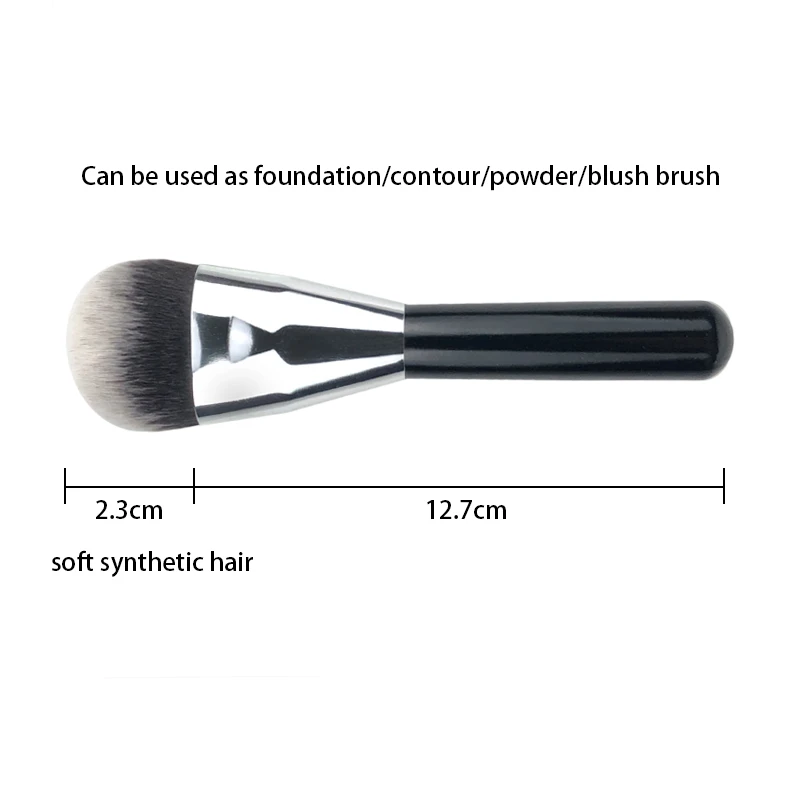 

Massaller Black Fine Synthetic Fibers Foundation Brush Large Powder Contour Makeup Brushes Portable Face Make Up Tools