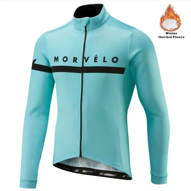 011 Morvelo Зимняя Теплая Флисовая Мужская велосипедная Джерси с длинным рукавом Ropa ciclismo велосипедная одежда теплая Майо куртка - Цвет: 011