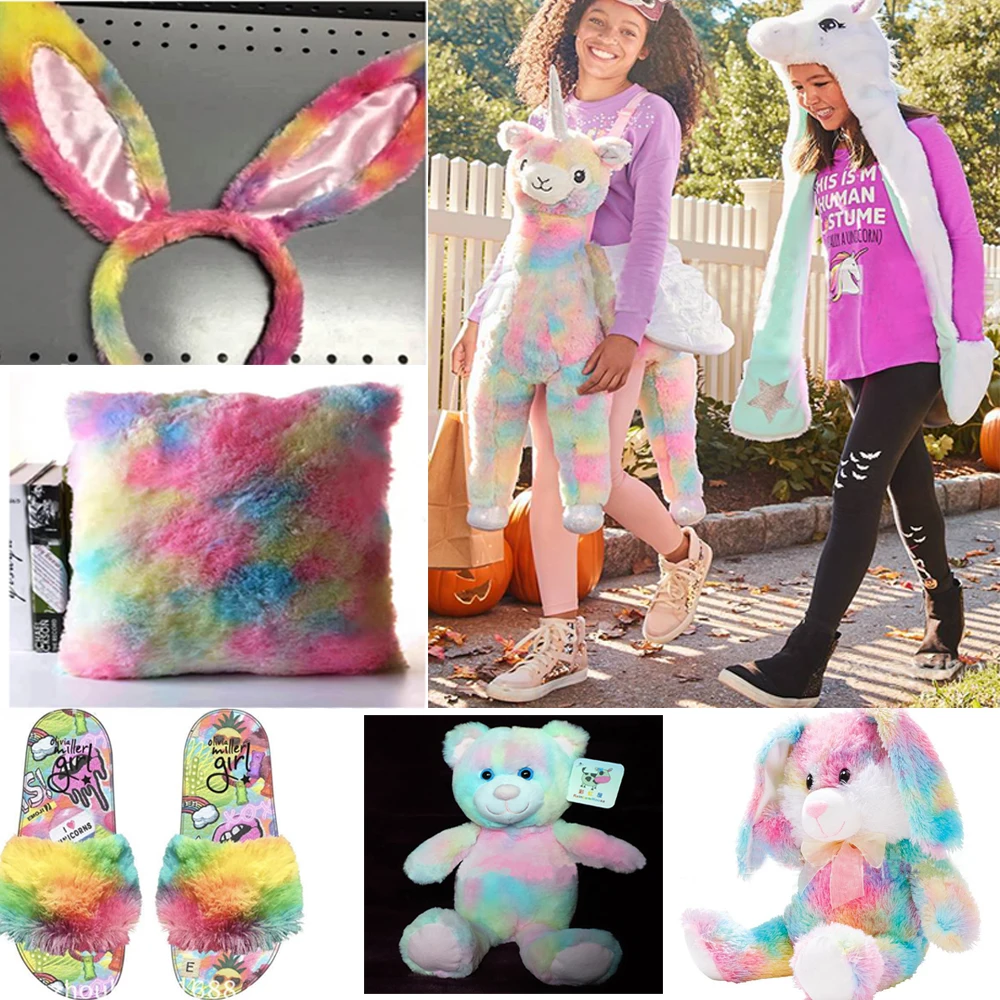 45*150 см зимняя плюшевая ткань радужного цвета теплая для сделай сам домашний