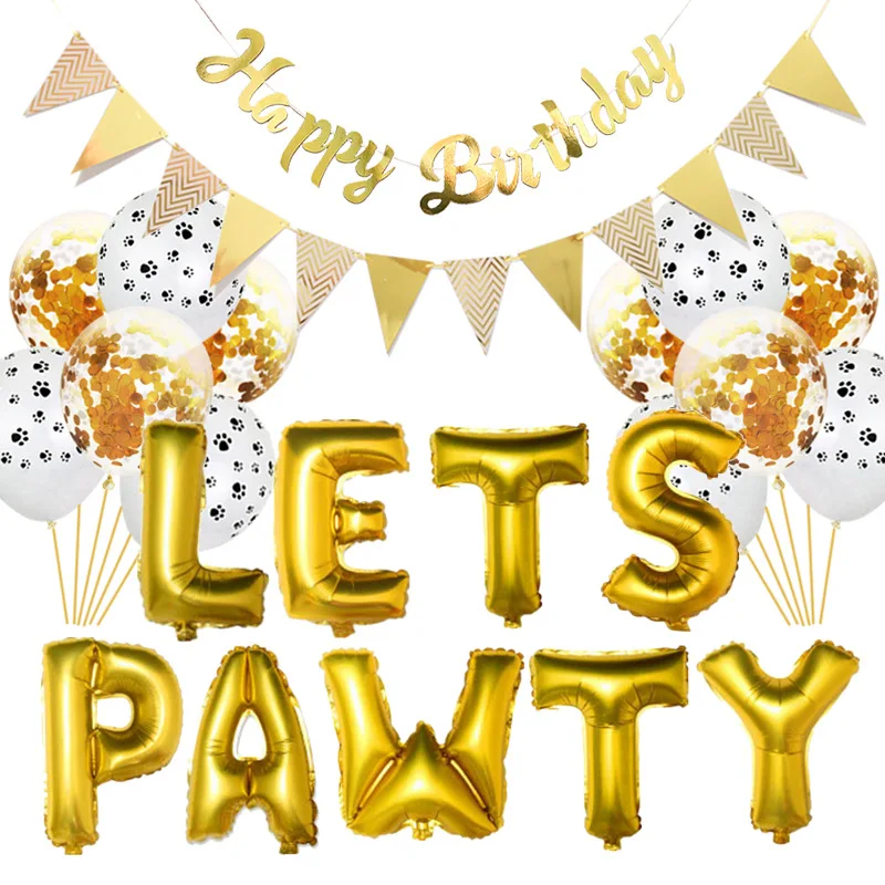 16 дюймовый набор воздушных шаров с надписью Let PAWTY для домашних животных на день