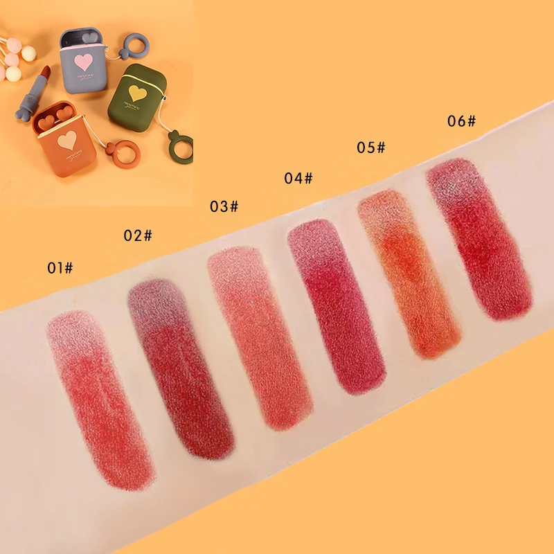 

Earphone Box Design Sexy Matte Lip Gloss Set Liquid Lipstick Long Lasting Delicate Lipstick Women Lip Tint Beauty Cosmetics