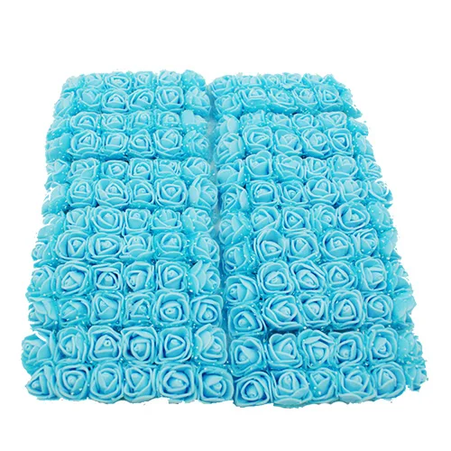 Aqua blue 12/36/72/144 ПК msj 2 см Искусственный цветок розы пены, украшение из искусственных цветов для семьи Свадебная вечеринка украшения поддельные роза цветы из пены с цветочным рисунком - Цвет: Aqua blue