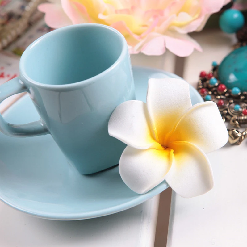 10Pcs/set Plumeria Hawaiian PE Foam Artificial Flower Headdress Flowers Egg Wedding Decoration Party Supplies New | Дом и сад