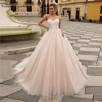 simple boho wedding dresses 2020 lace appliques sweetheart lace up beach bridal dress for women plus size vestido de noiva