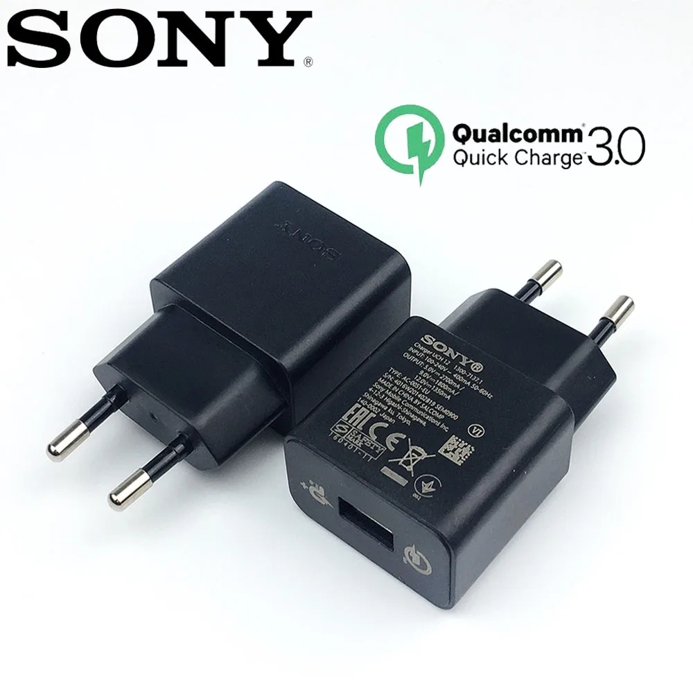 Оригинальное быстрое зарядное устройство Sony QC 3 0 адаптер для быстрой зарядки ЕС 12