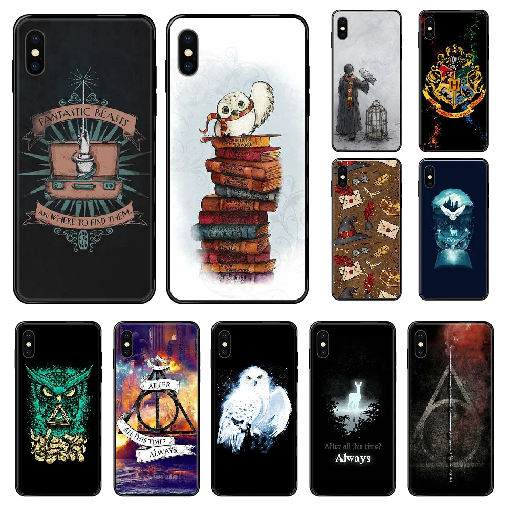 Чехол для телефона Harries Поттера iphone 4 4s 5 5S SE 5C 6 6S 7 8 plus X XS XR 11 PRO MAX 2020 черный красивый