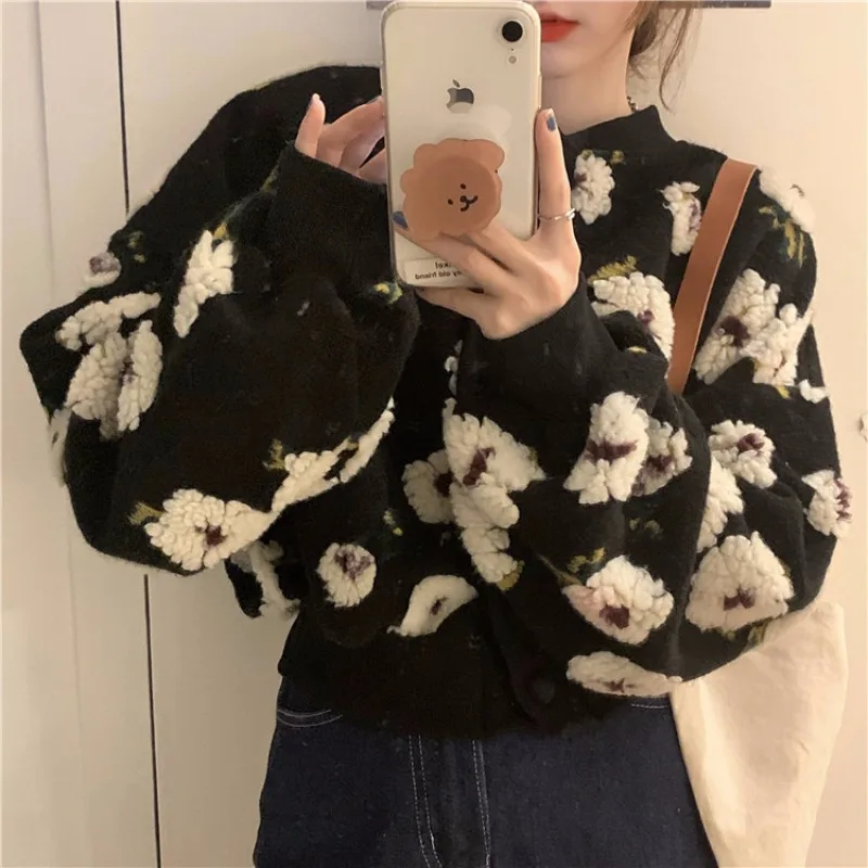 

Sannian Casual Stitching Flower Jacket Women Spring And Autumn 2021 New Loose All-match Blouse Women Clothes Tops Jacket