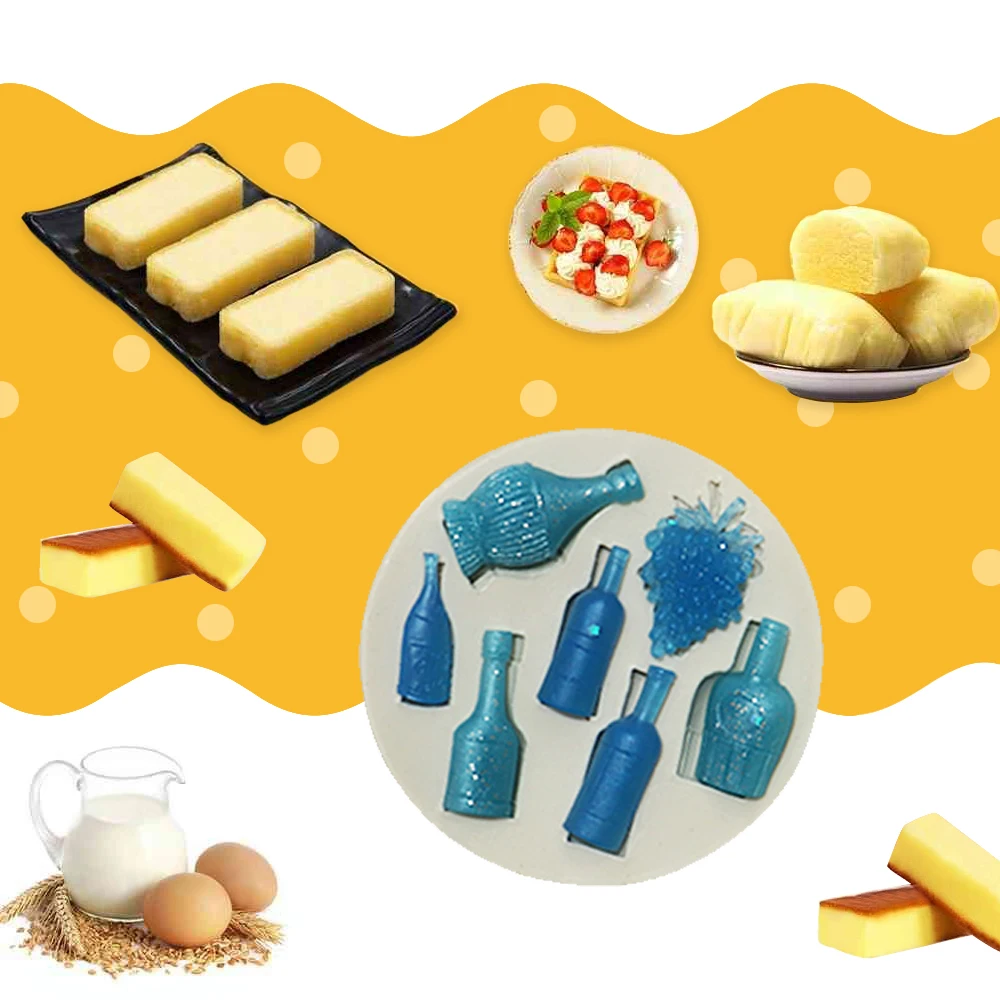 Бутылки вина сахарные формы силиконовые кружева плесень DIY помадка торт