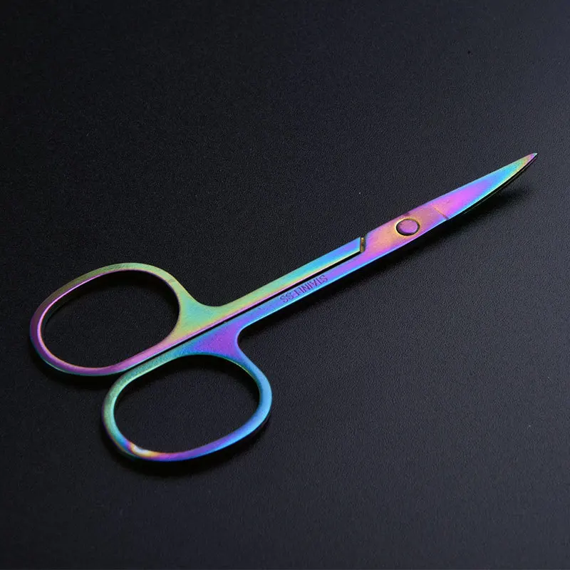 

1 Pcs Chameleon Curved Head Eyebrow Scissor Makeup Trimmer Facial Hair Remover Manicure Scissor Nail Cuticle Tool