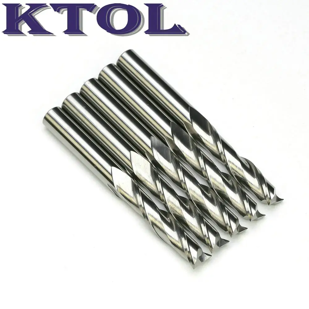 FREE Ship Sharp 10pc 6*25MM 2 Flute Carbide Endmill, Carbide CNC Spiral Router Bit,CNC Wood Engraving Tool on Milling Machinery