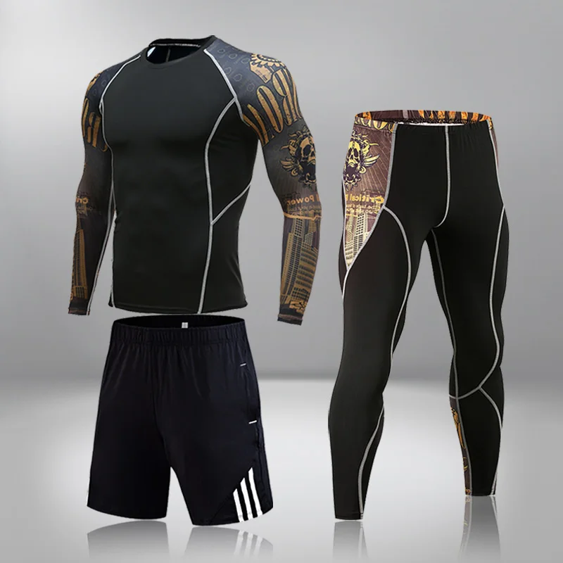 Мужская спортивная одежда Компрессионные спортивные костюмы для бега