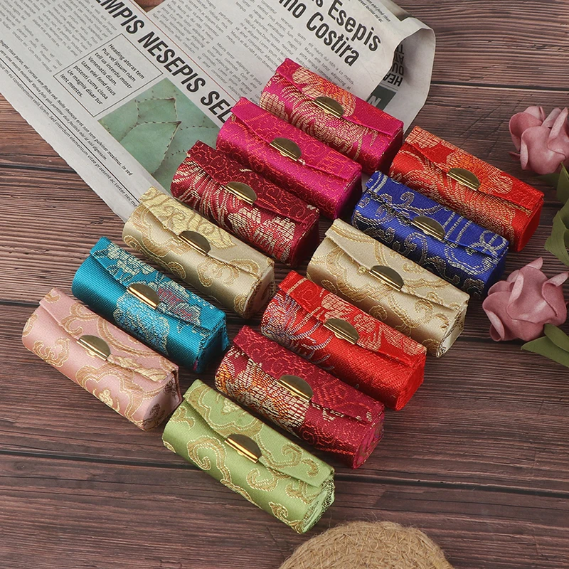 Чехол для помады с вышивкой в стиле ретро бокс демонстрации Помады губ зеркалом