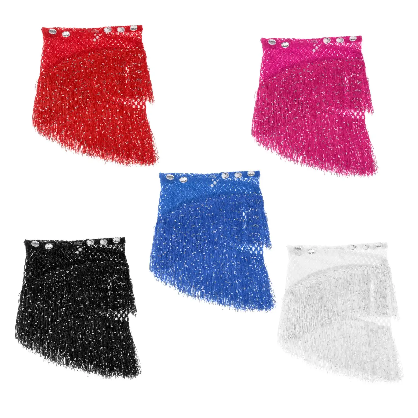 

Belly Dance Hip Scarf, Women Tassels Belly Dance Skirt Wrap Bling Sequins Belly Yoga Dancer Costumes