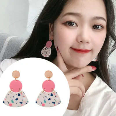 Женские Простые Летние серьги подвески AOMU круглые контрастных цветов с