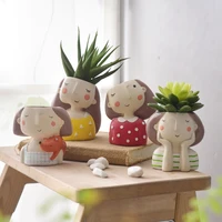 creative hand painted pork plant flowerpot with lovely personality and simple interior green radish potted ornaments