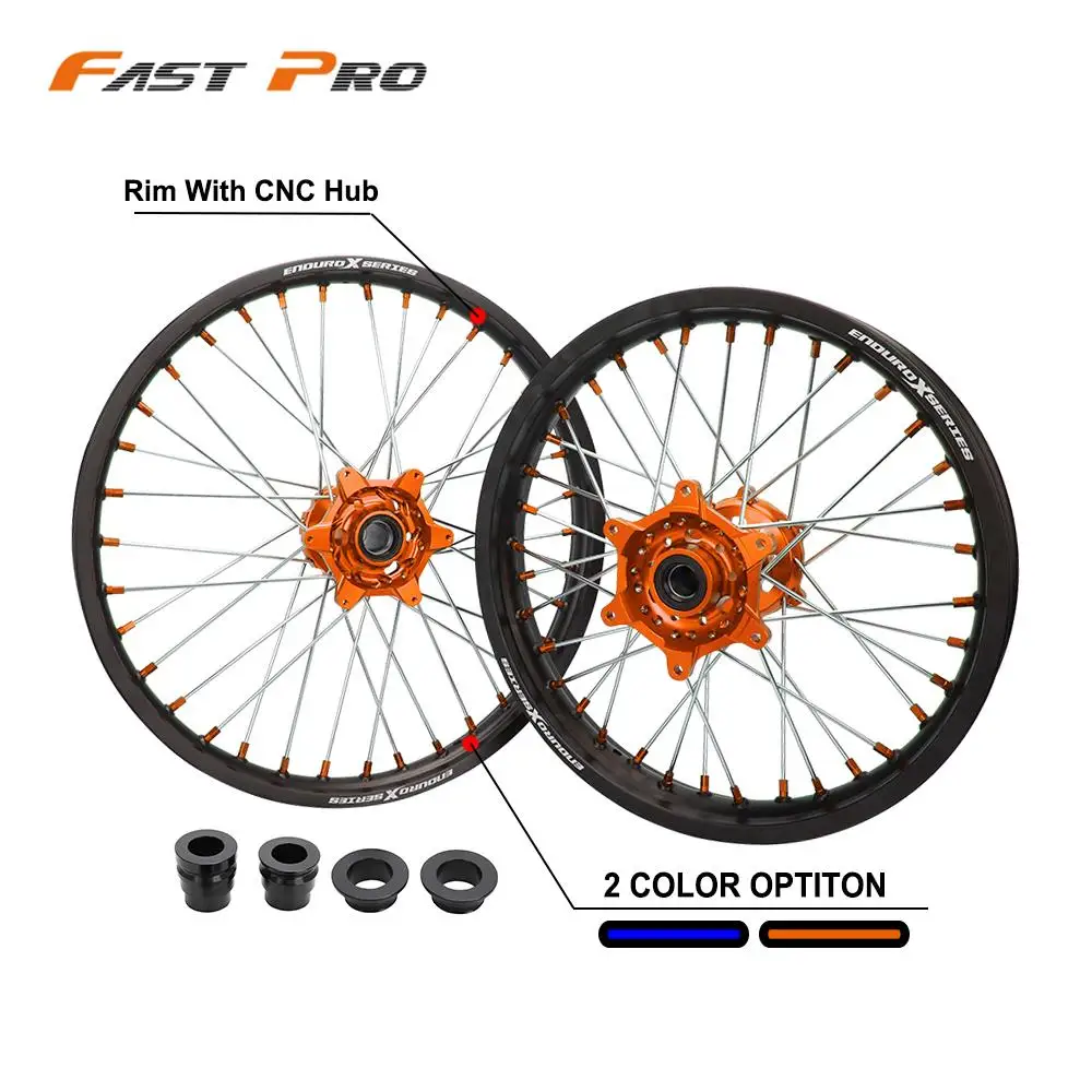 

Motorcycle 1.6X21"&2.15"x18" Rim Spoked Sprocket Wheel Hub Set For KTM SX125 SX150 SX250 SXF250 XC250 XCF250 XC300 SXF350 SXF450