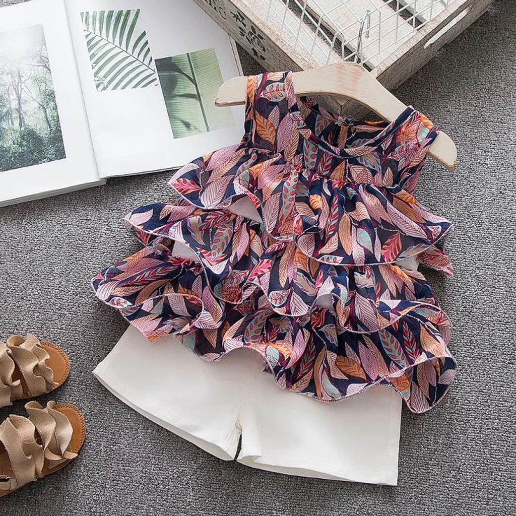 TELOTUNY детская одежда для малышей детей девочек 2 шт. модное платье без рукавов с